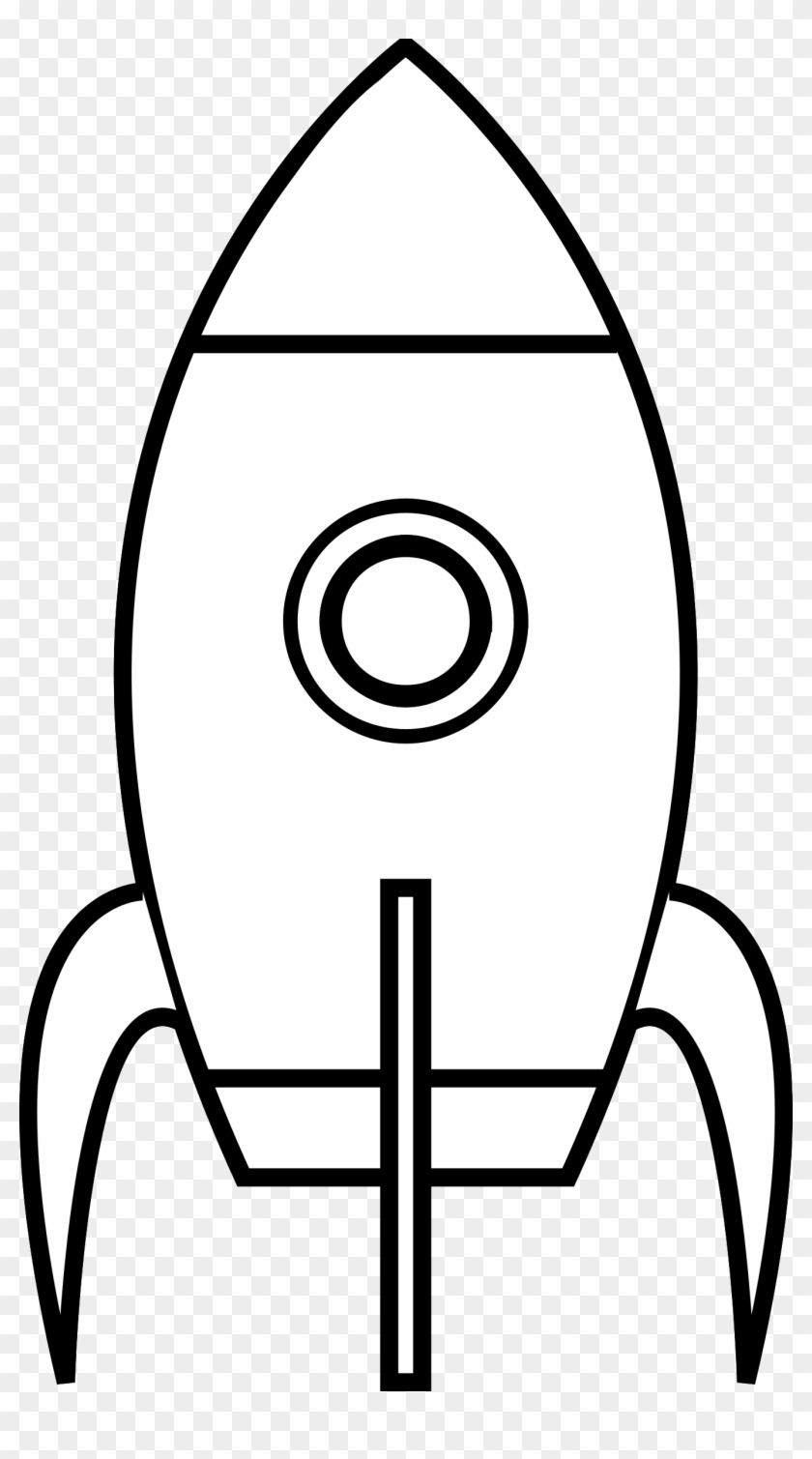 Monochrome Clipart Rocket - Rocket Cartoon Black And White #1027053