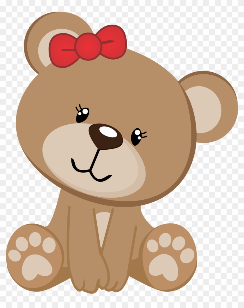 Applique Patterns, Bear Clipart, Teddy Bear, Tule, - Ursinho Marrom E Rosa #178507