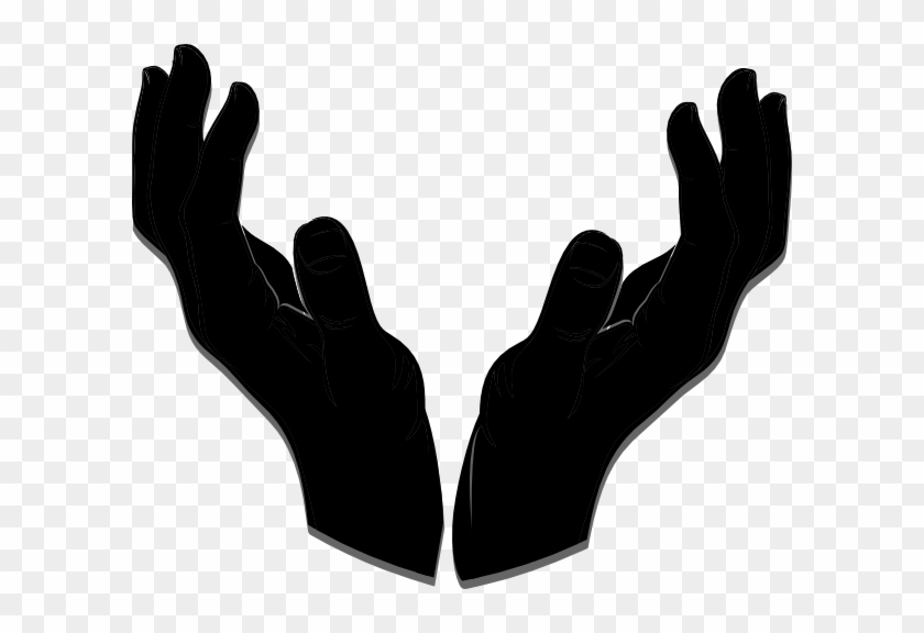 Giving Hand3 Clip Art At Clker - Open Hand Silhouette Png #178566