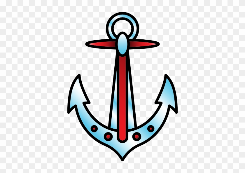 Anchor Free Icon - Old School Tattoo Anchor Png #178600