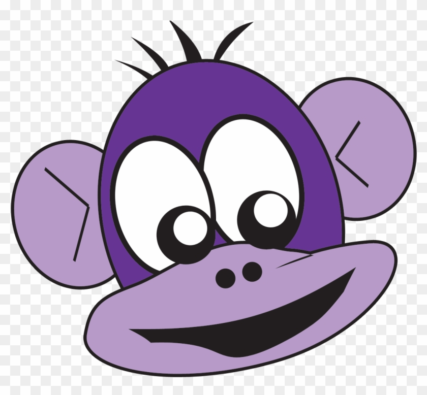 Monkey Head Clip Art Picture Medium Size - Purple Monkey #178712