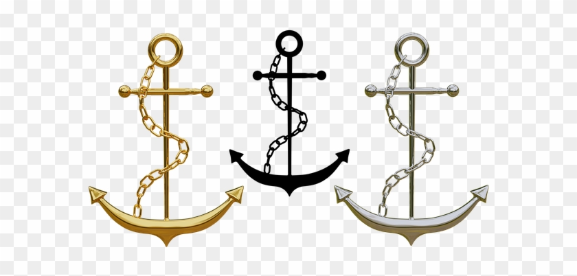 Anchor, Trailers, Jewellery, Isolated - Gold Anchor Png #178745