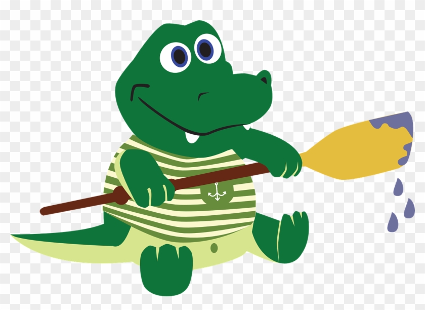 Crocodile Alligator The Sailor Paddle Oar - Alligator Clipart Pixabay #179073