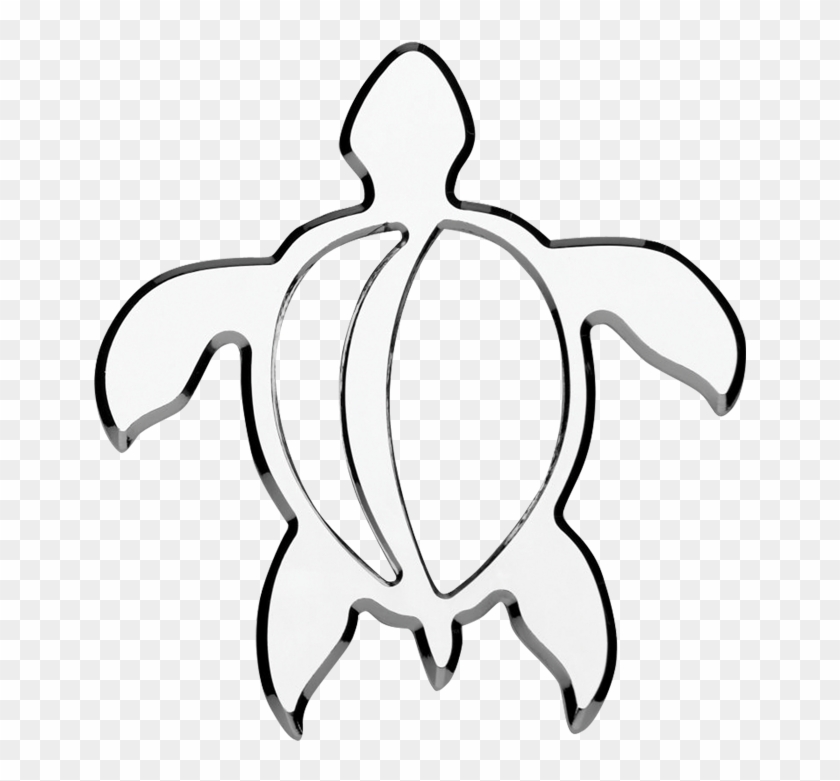 Hawaiian Turtle 3d Chrome Plated Sticker - Outline Of A Turtle #179136