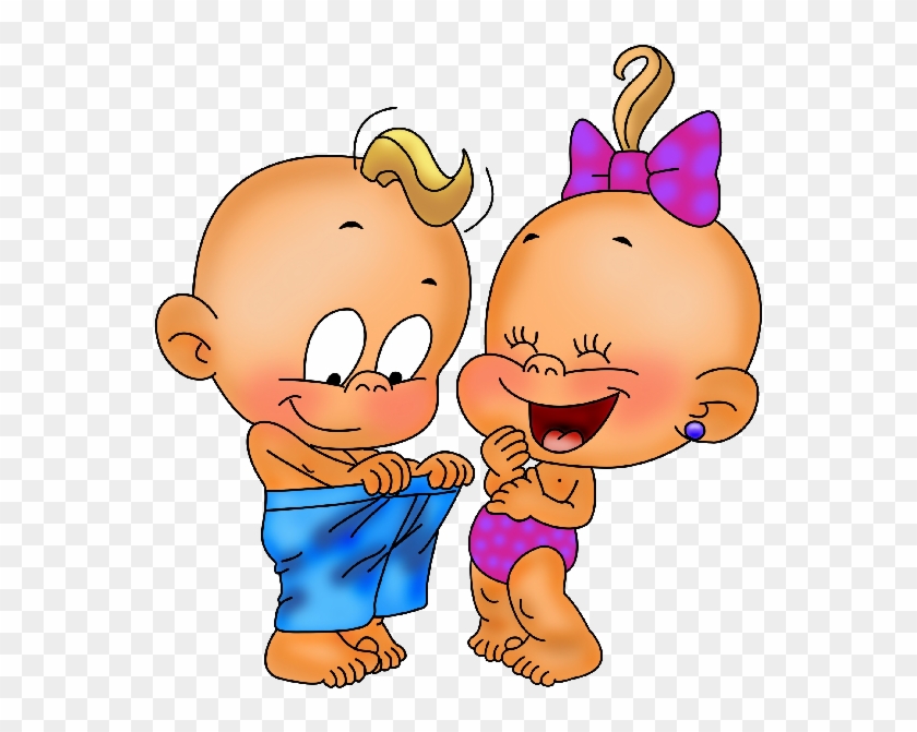 cartoon little boy and girl