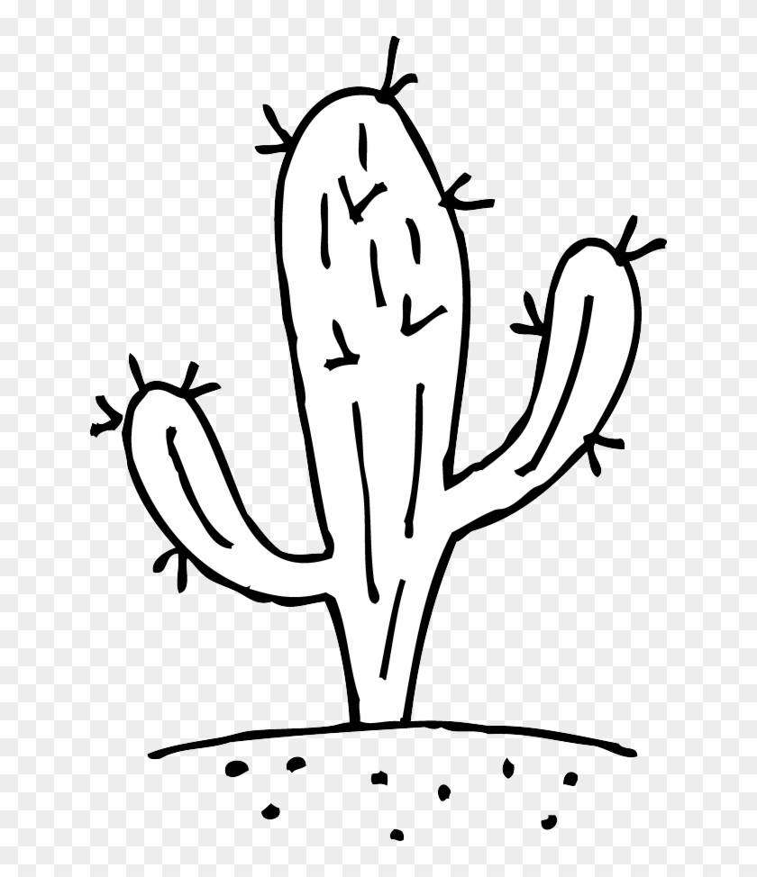 White Cactus And Black Clip Art - Cactus Black And White #179275