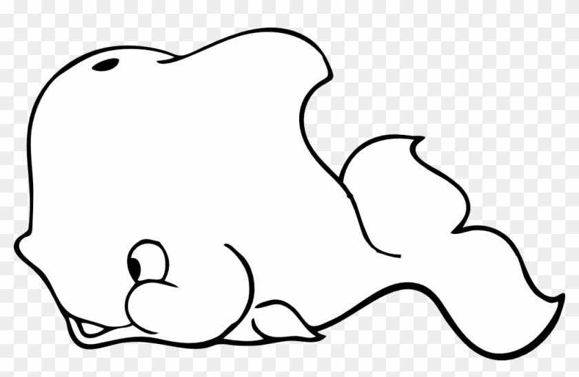 Clip Art Cute Whale Black White Line Super - Whale Clip Art #179338