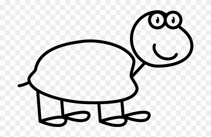 Turtle Outline Rubber Stamp - Stick Figure Turtle #179340