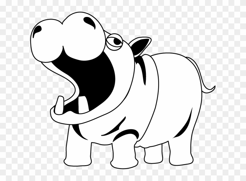 Hippo Clipart Black And White 4 - Hippo Clipart Black And White 4 #179354