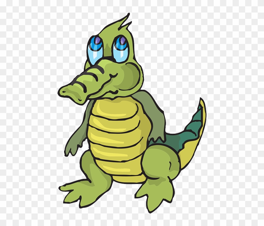 Cartoon, Little, Cute, Looking, Alligator - Cute Cartoon Crocodile #179373