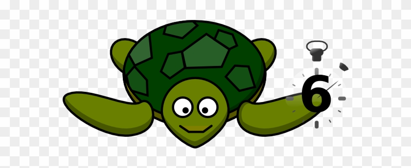 Tortoise With Stopwatch Clip Art At Clker - Sea Turtle Clipart #179376