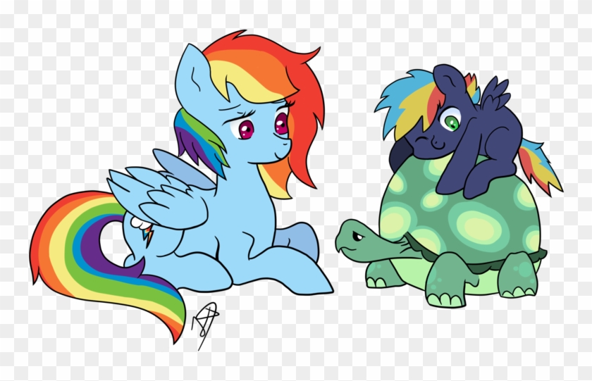 Tortoise Buddy Colored By Fallingrain22 - Rainbow Dash And Prism Bolt #179403