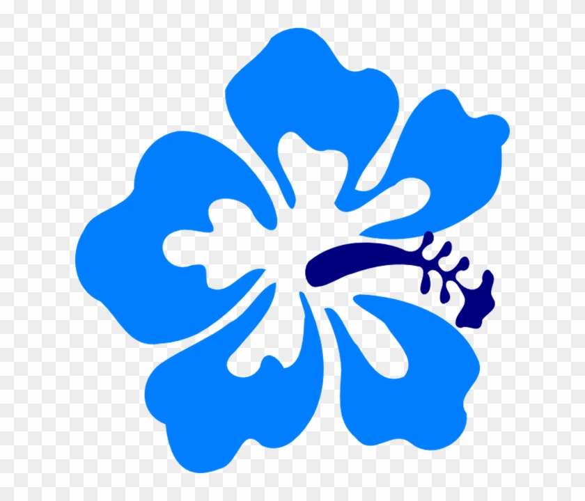 Hawaiian Flower Clipart Black - Hawaii Flower Blue #179540