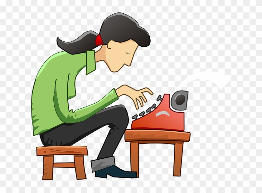 Image From Pixabay - Girl Using Typewriter In Clipart #179767