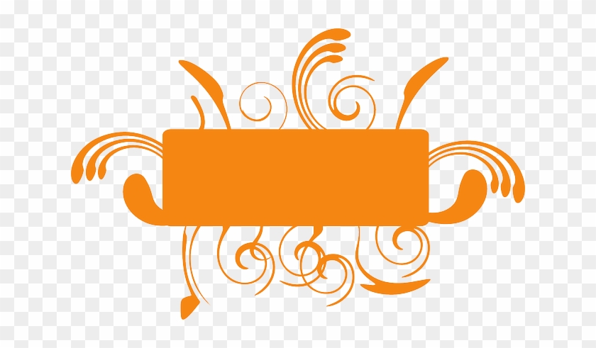 Orange, Banner, Blank, Decoration, Swirl - Orange Border Frame Png #179792
