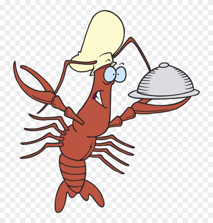 Onlinelabels Clip Art - Lobster Holding A Tray #180063