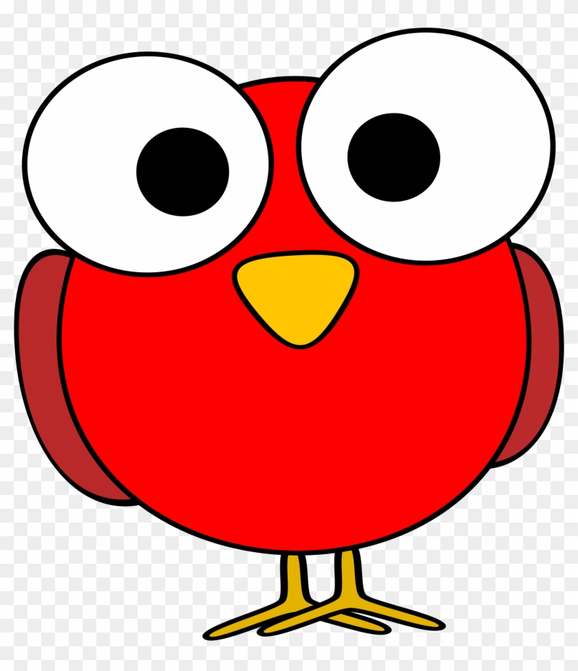 Clipart Red Googley Eye Bird Animal - Red Bird Clipart #180086