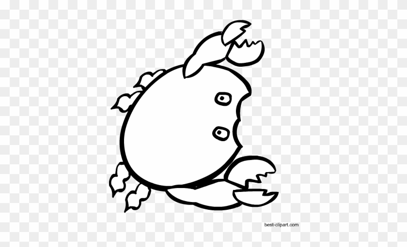 Cute Black And White Crab Clip Art - Ocean Animals Coloring Pages #180124