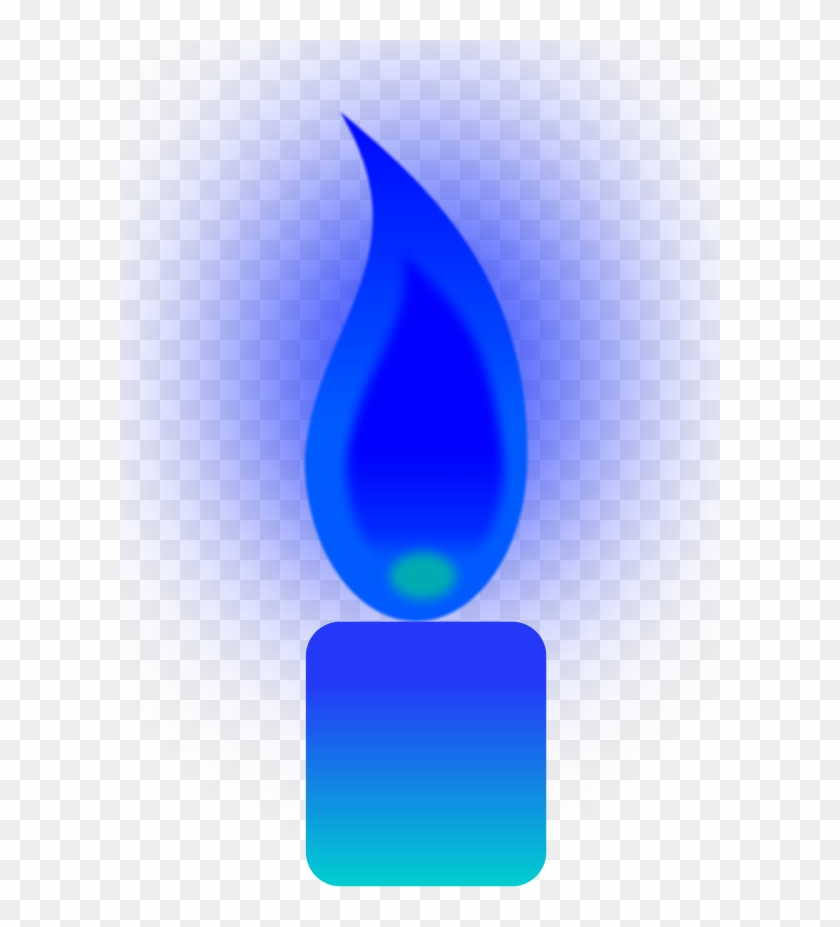 Candle Flame Clipart - Blue Candle Burning #180208