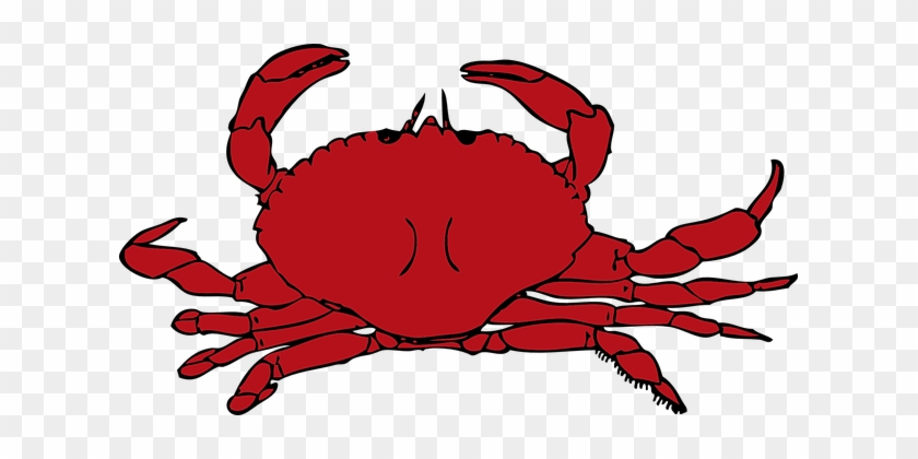 Crab Red Crustaceans Seafood Shell Pincers - Crab Clipart #180313