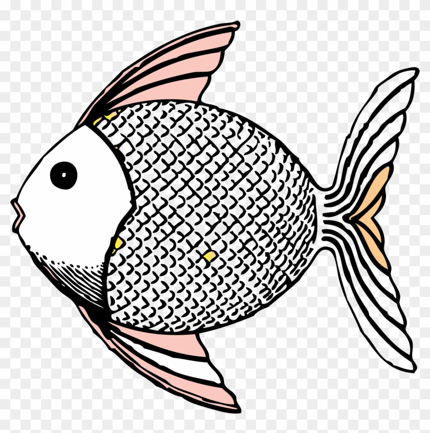 Drawing Clipart Fish Line - Tropical Fish Shower Curtain #180354