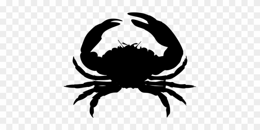 Crab Cancer Zodiac Sign Seafood Crustacean - Crab Silhouette Png #180377
