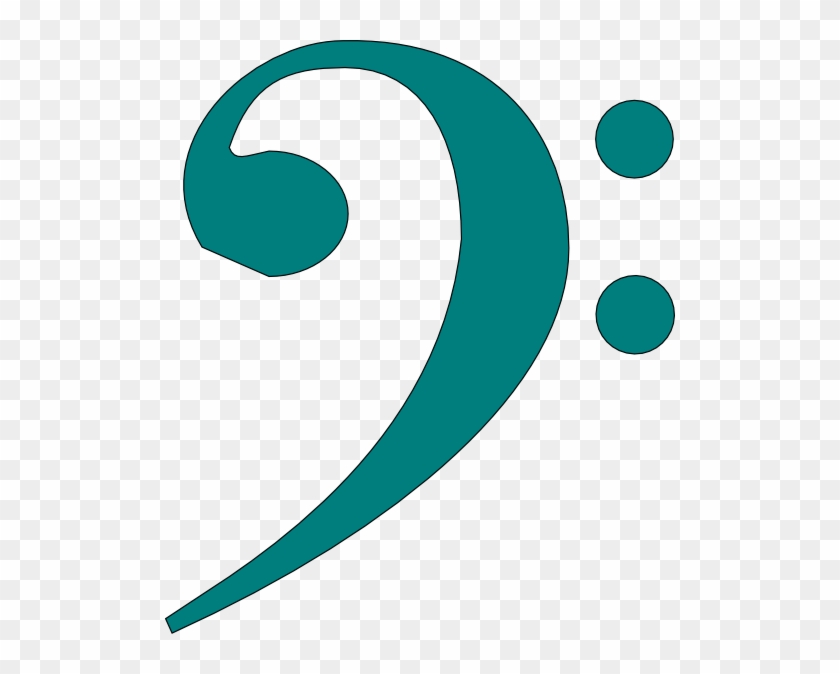 Bass Clef Teal Clip Art - Bass Clef Clip Art #180520