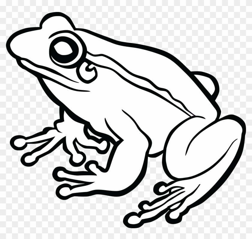 Free Clipart Of A Frog - Frog Black And White Clipart #180614