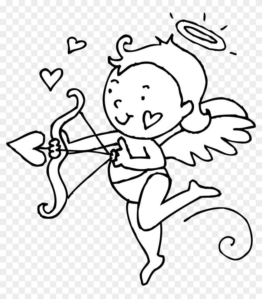 Cupid Clipart Black And White - Cupid Black And White #180684