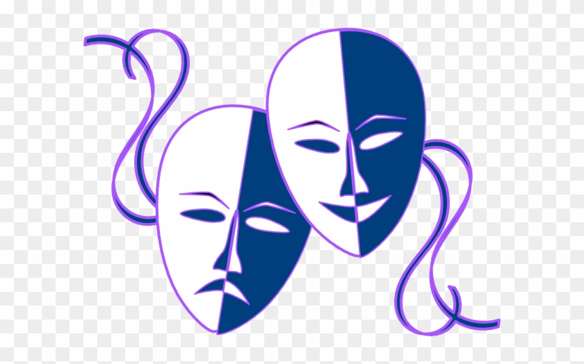 Theatre Masks Clip Art At Clker Com Vector Clip Art - Transparent Comedy And Tragedy #180846