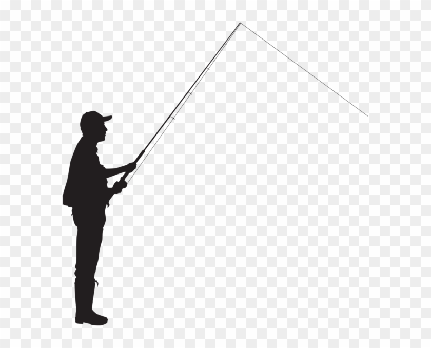 Silhouette Fisherman Fishing Clip Art - Clip Art #180858