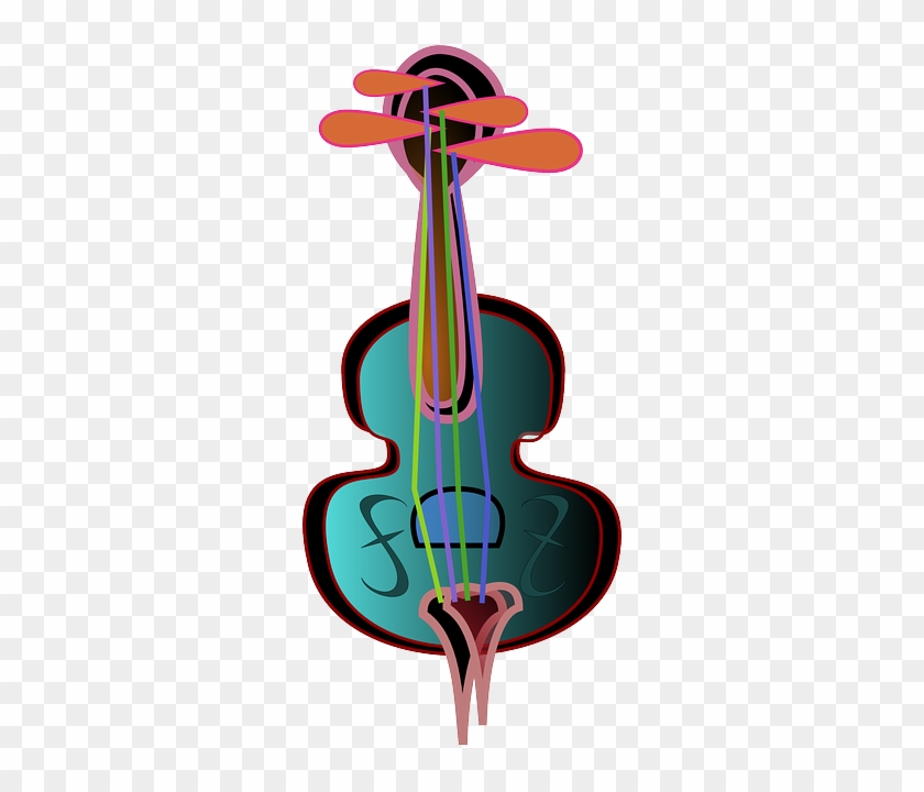 Strings Cartoon, Purple, Musical, Violin, Instrument, - Set 4 Violin Themed 3" Sew On Patches Viola Musical #180863