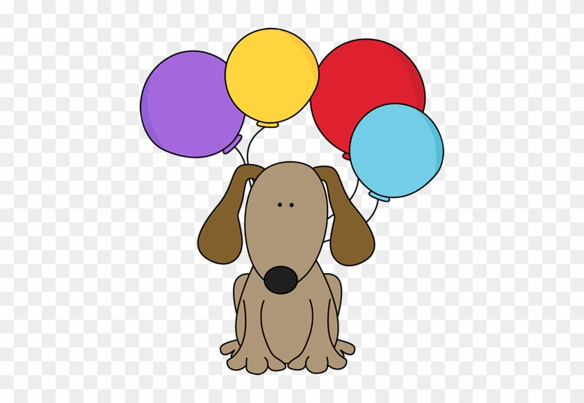 Dog With Balloons Clip Art - Dog Birthday Clip Art #181072