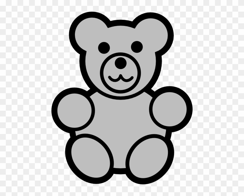 Gray Bear Clip Art - Teddy Bear Coloring Page #181107