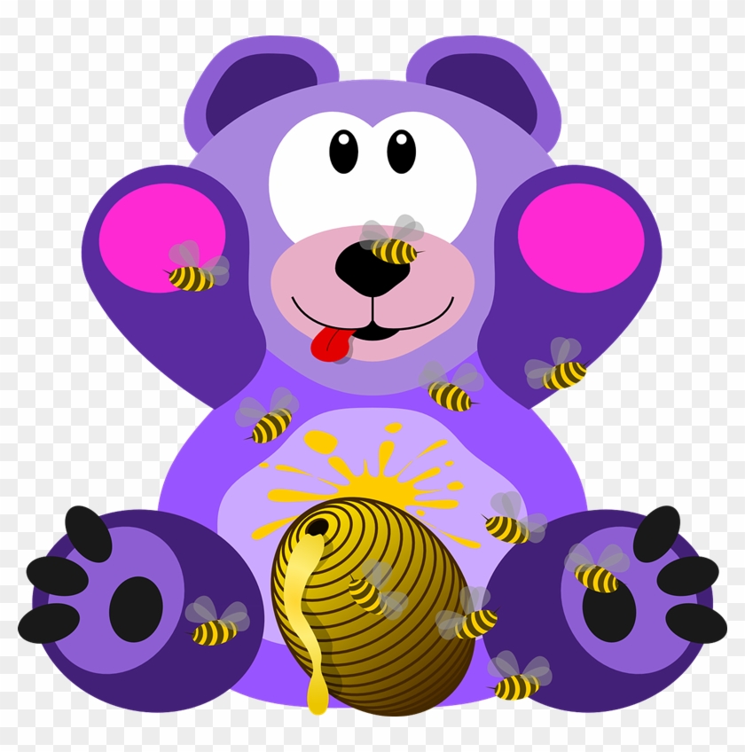 Free To Use & Public Domain Bear Clip Art - Purple Bear Png #181118