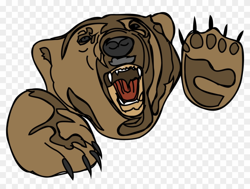 Growling Bear Clip Art - Bear Attack Clipart #181145