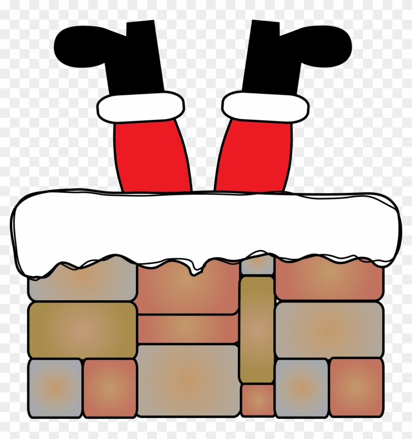 There Are Only A Few Weeks Left Before Christmas - Santa Stuck In Chimney Png #181165