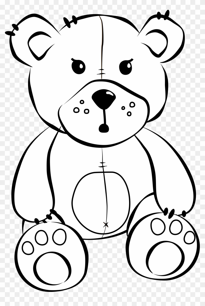 Teddy Bear Black And White White Bear Cartoon Free - Teddy Bear Clipart Black And White - Free