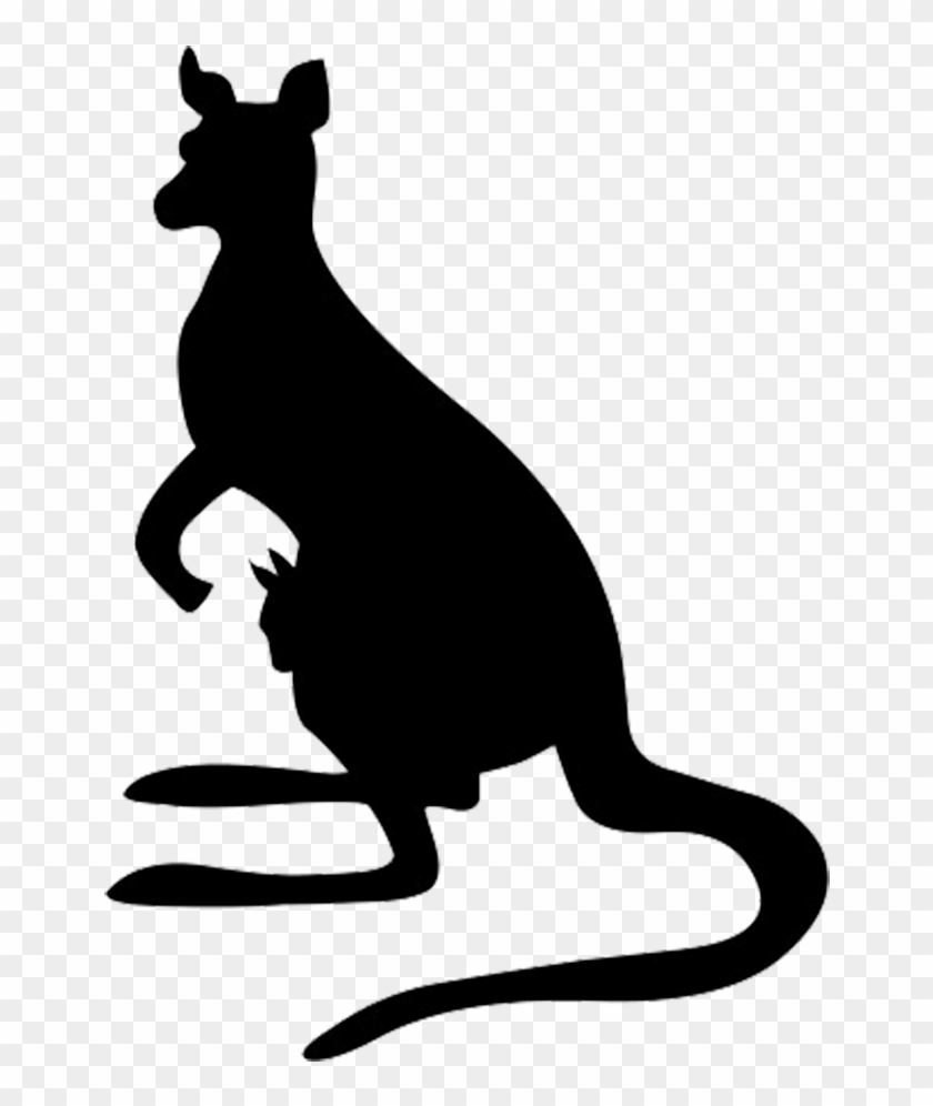 Silhouette Of Kangaroo And Baby Kangaroo - Silhouette Kangaroo #181295