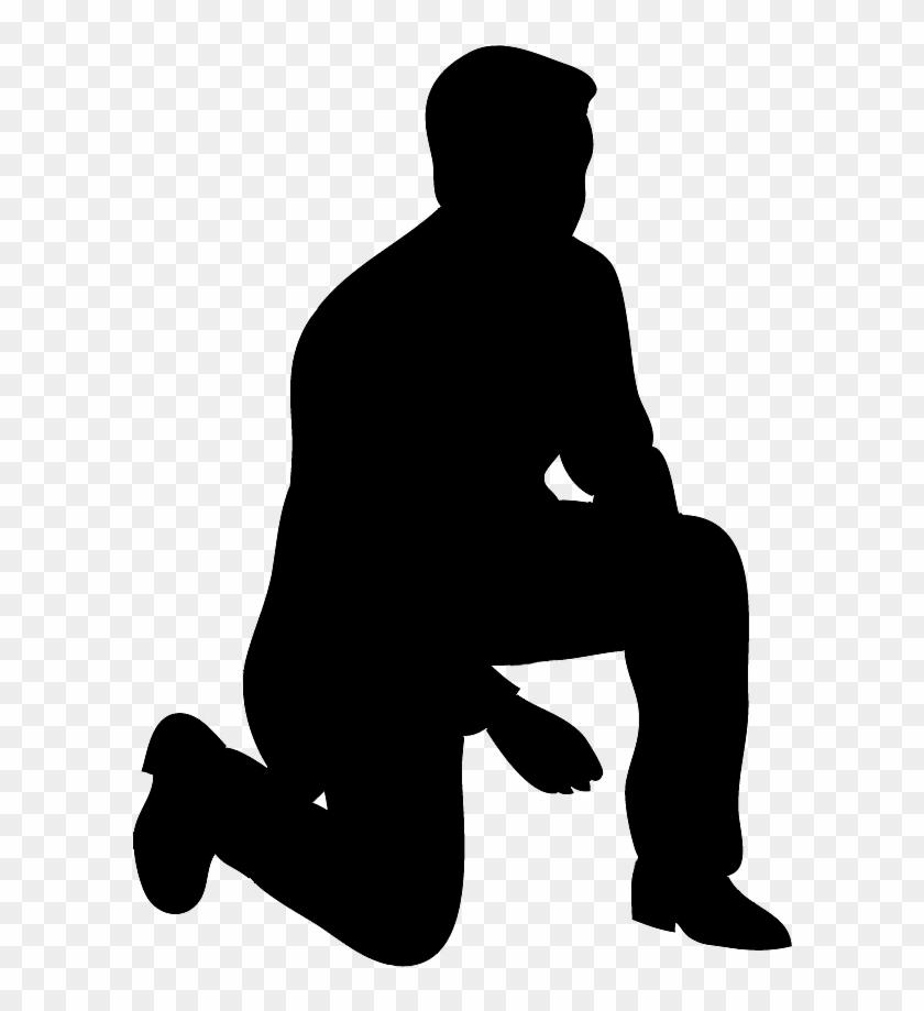 Kneeling Silhouette Clipart Collection - Man Kneeling Down Silhouette #181321