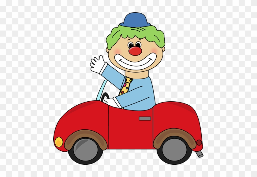 In A Clown Car Clip Art Image Clown Driving A Little - Clown In A Car Clipart #181385