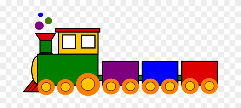 Train Toy Colorful Locomotive Railway Smok - Toy Train Clipart #181393