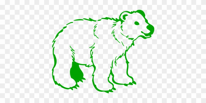 Bear Grizzly Green Big Animal Mammal Wild - Polar Bear Black And White Clipart #181427