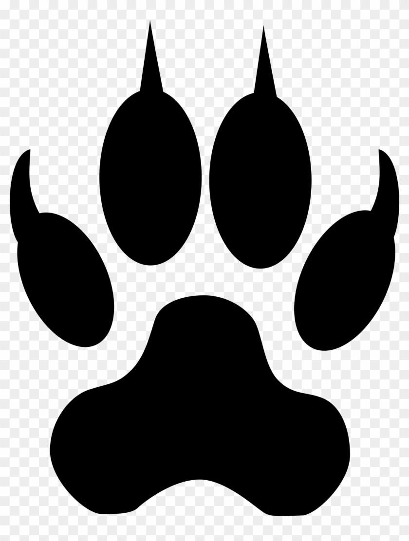 Image For Footstep Track Animal Clip Art - Wolf Paw Print Clip Art #181476