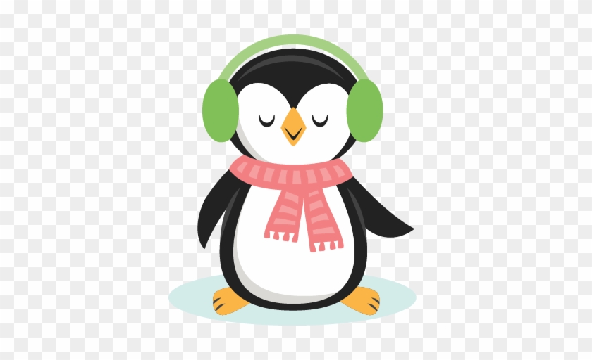 Winter Christmas Penguin Svg Scrapbook Cut File Cute - Clipart Penguin Cute Png #181531