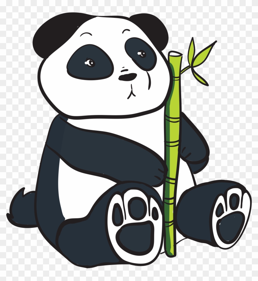 Panda Love You Teddy Bear Clipart Free Images - Cartoon Panda Holding  Bamboo - Free Transparent PNG Clipart Images Download