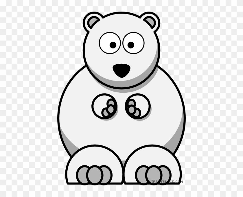 Small Bear Animal Free Black White Clipart Images Clipartblack - Cartoon Polar Bear #181596