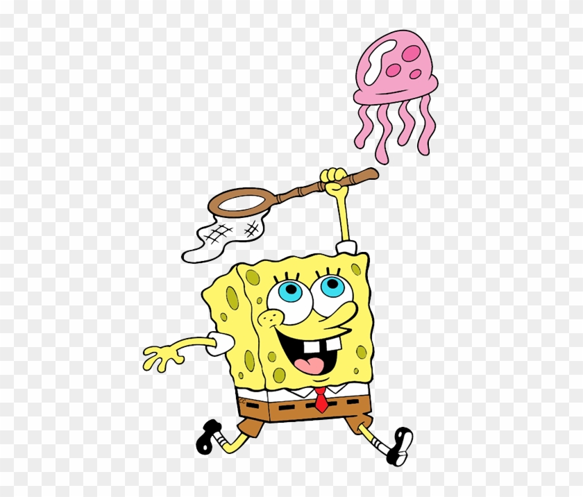 Spongebob, Garry Spongebob Chasing Jellyfish - Transparent Background Spongebob Png #181668