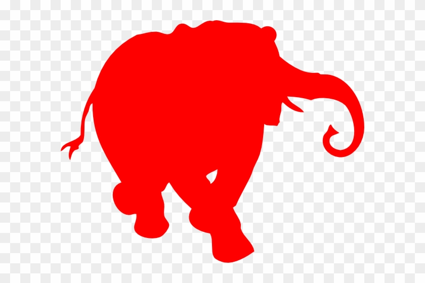Elephant Silhouette Red Clip Art - Elephant Silhouette #181694