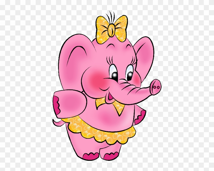 Cartoon Baby Elephant Pink Clip Art - Pink Baby Elephant Cartoon #181715